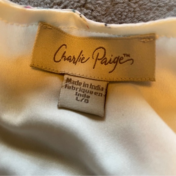 Charlie Paige Shimmer Boho Tank Dress-Wild Flowers-Size Large - Picture 11 of 16